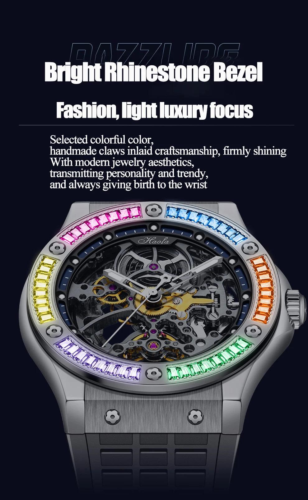 Haofa skeleton watch,Luxury automatic mechanical - ARI