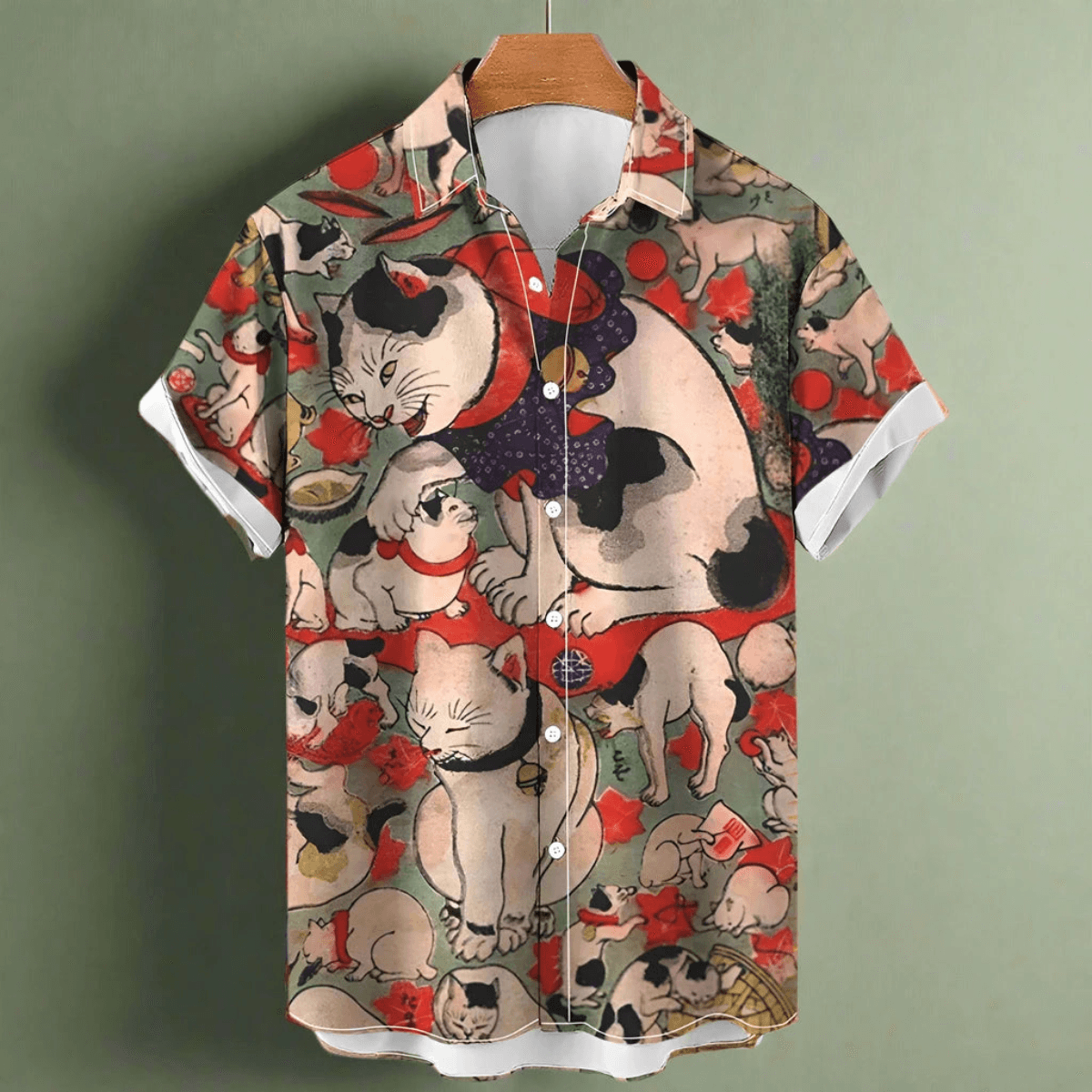 shirt designs of Cartoon animal cat print anime vintage clothing - ARI