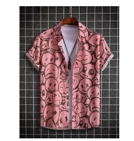 Hawaiian top men's clothing street party men's shirt breathable - ARI