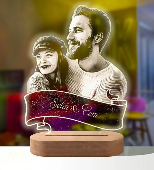Custom led your photo light romantic 3d night lamp with text for special occasions