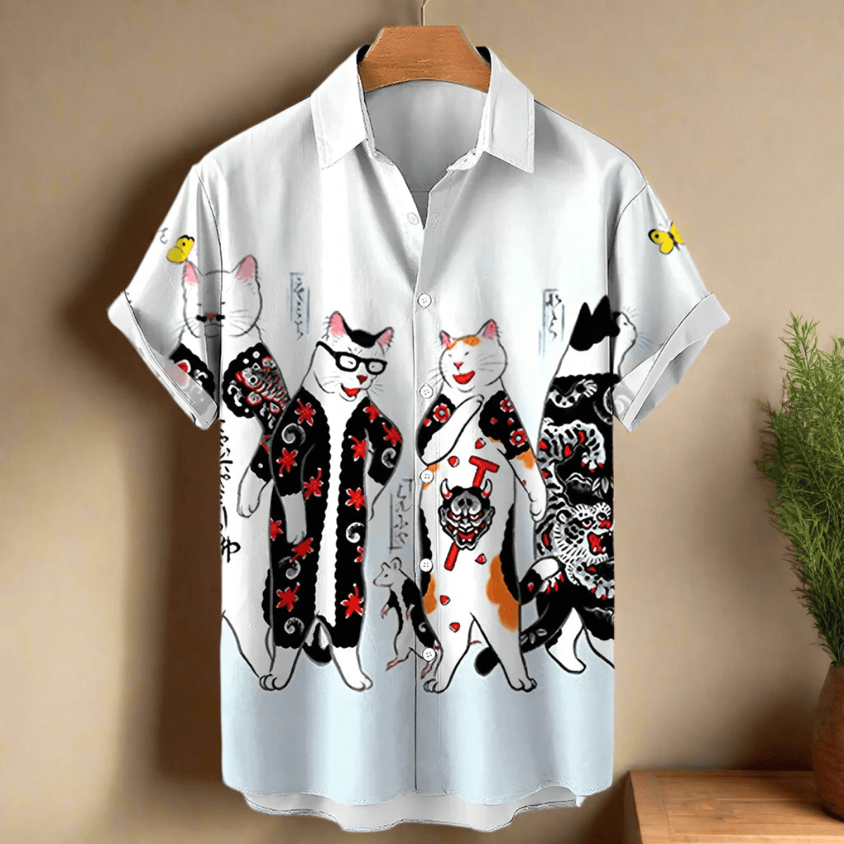 shirt designs of Cartoon animal cat print anime vintage clothing - ARI