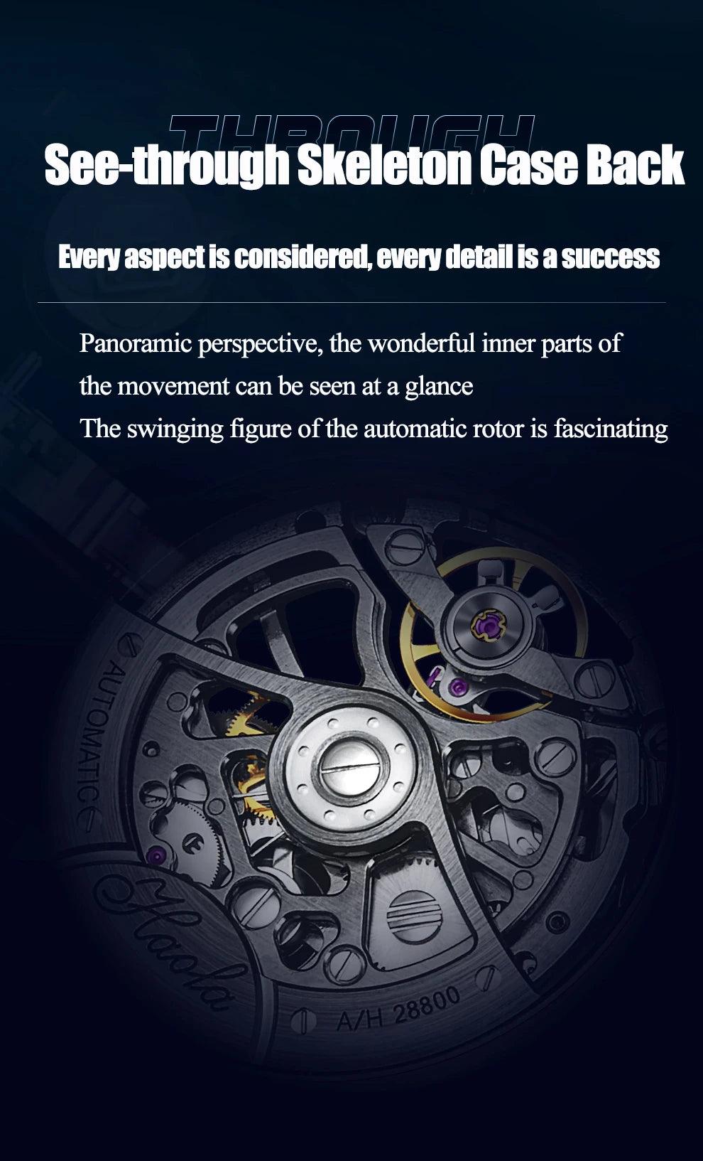 Haofa skeleton watch,Luxury automatic mechanical - ARI