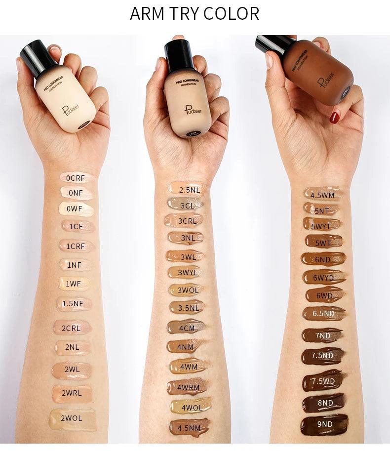 face liquid foundation full concealer makeup waterproof base brighten whitening cover dark circle - ARI