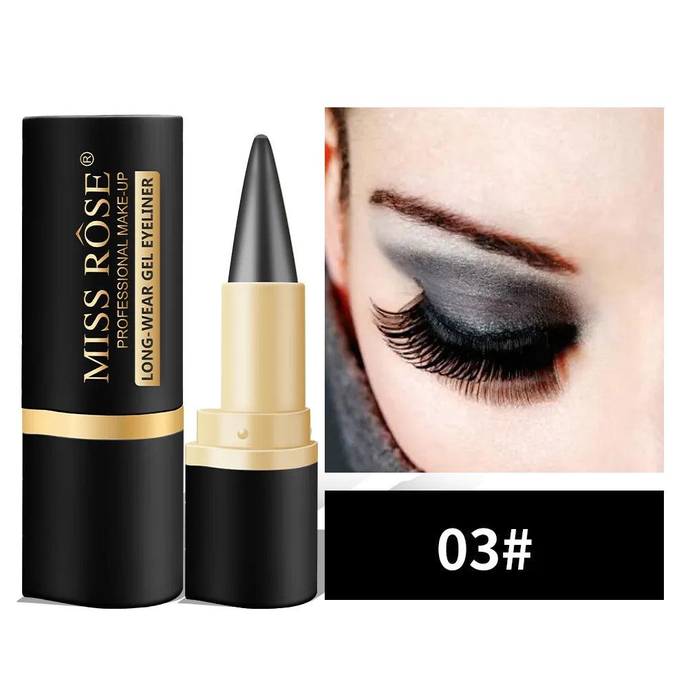 Miss Rose black Kajal long-lasting waterproof gel eye shadow eyeliner pencil - ARI