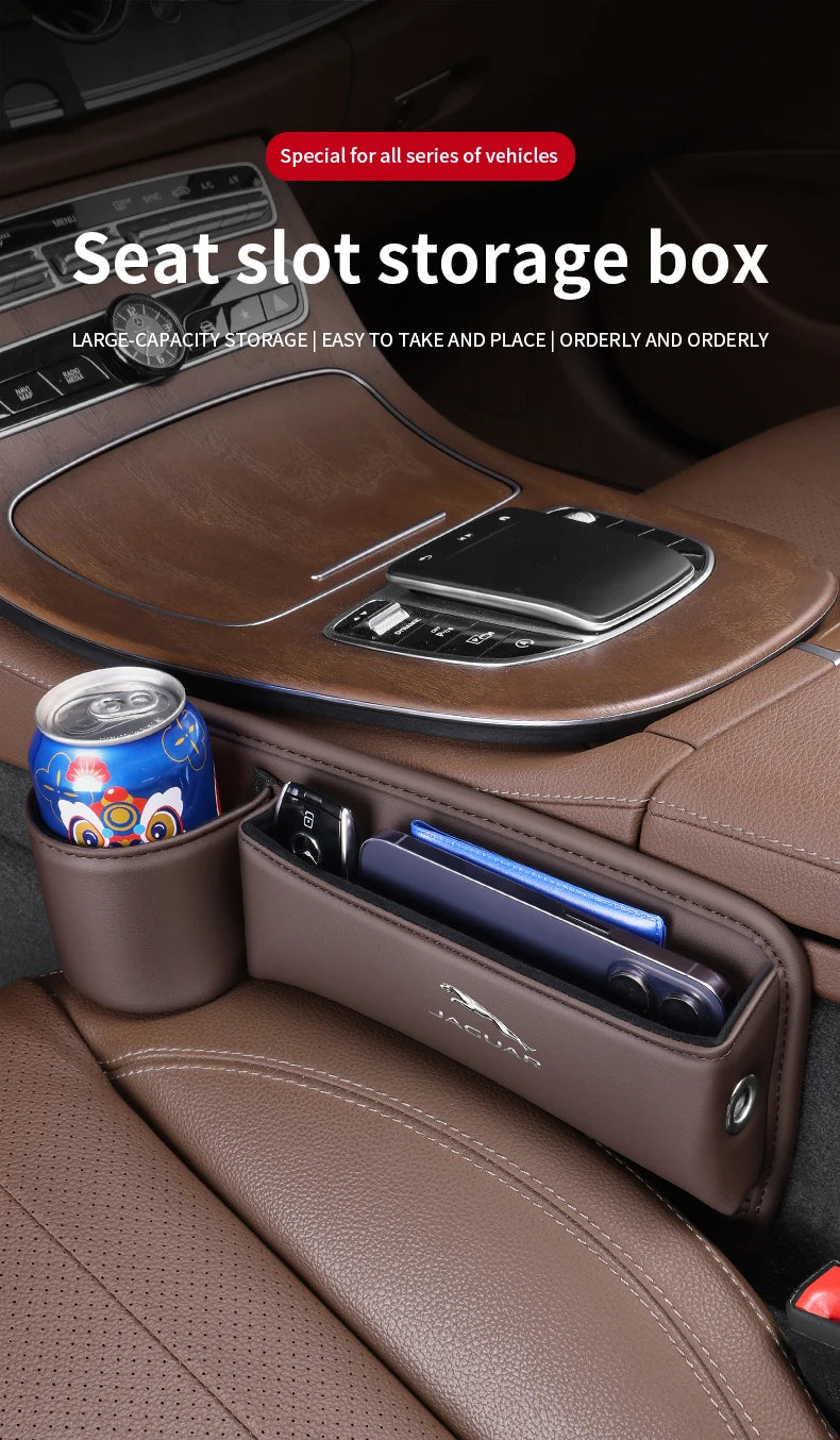 Leather car seat gap multifunction storage box cup holder