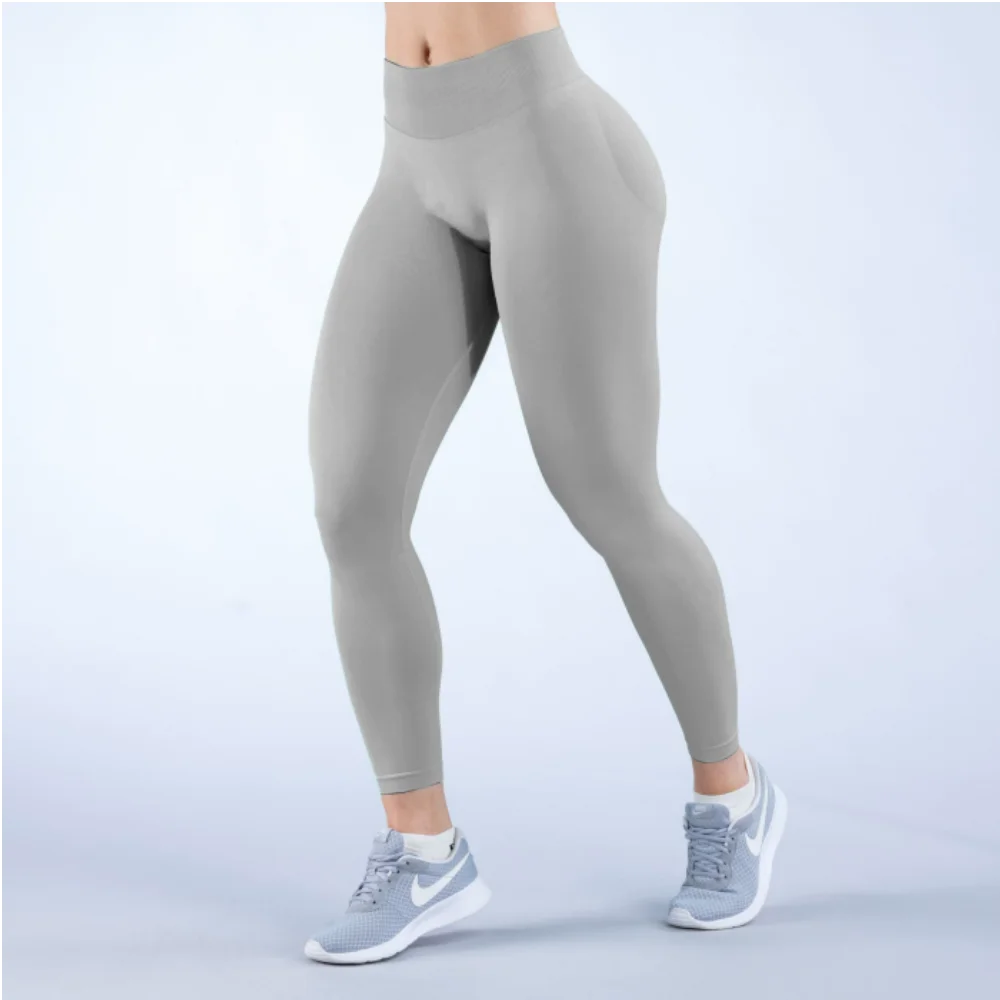 Leggings women high quality low ribbed fitness stretch fitness tights