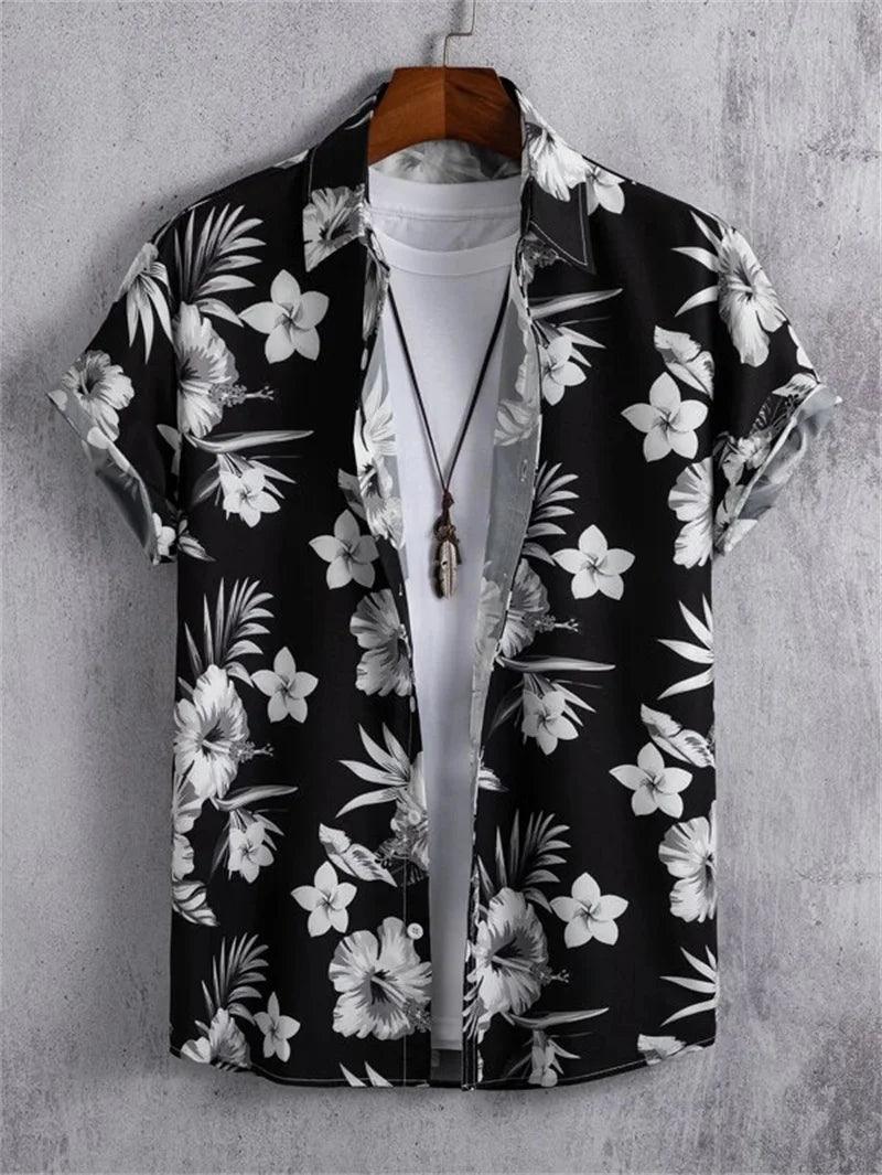 Hawaiian top men's clothing street party men's shirt breathable - ARI