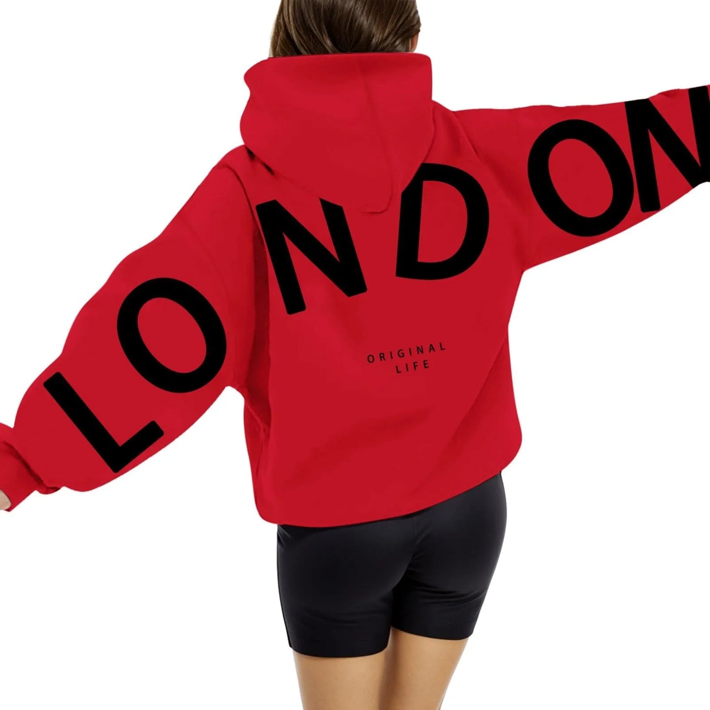 Women outfit sweatsuit letter long sleeved casual hoodie