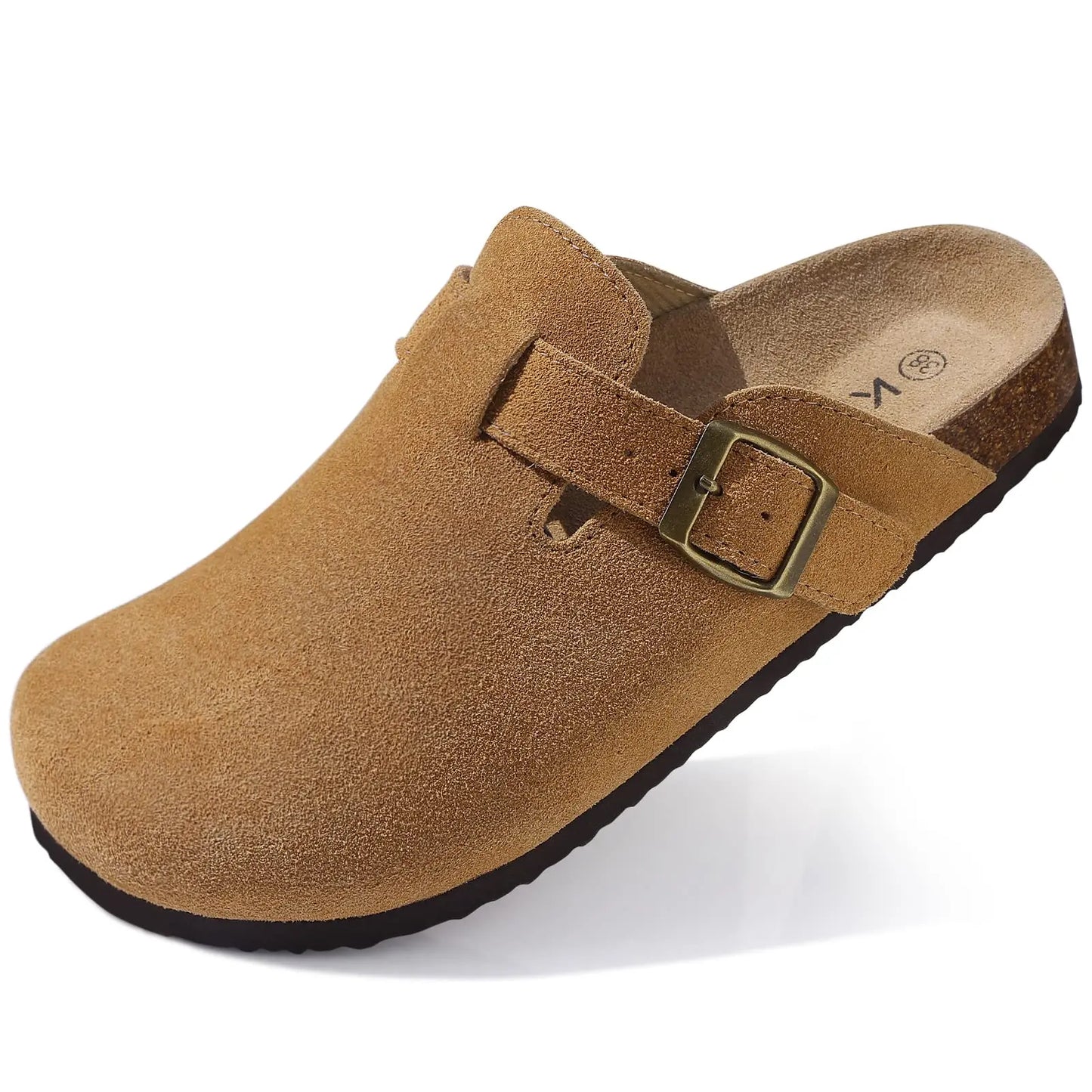 Kidmi soft leather adjustable buckle slipper