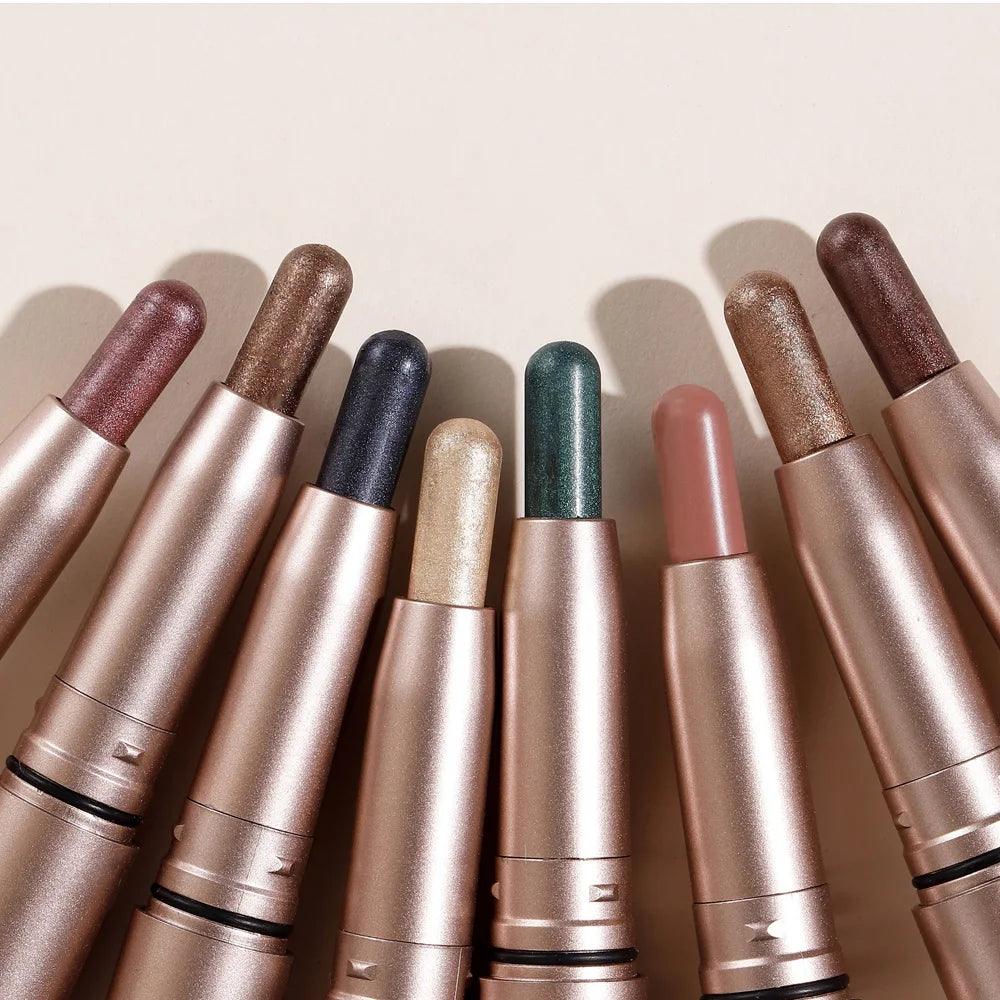 12pcs eyeshadow stick shimmer matte eyeliner highlighter - ARI