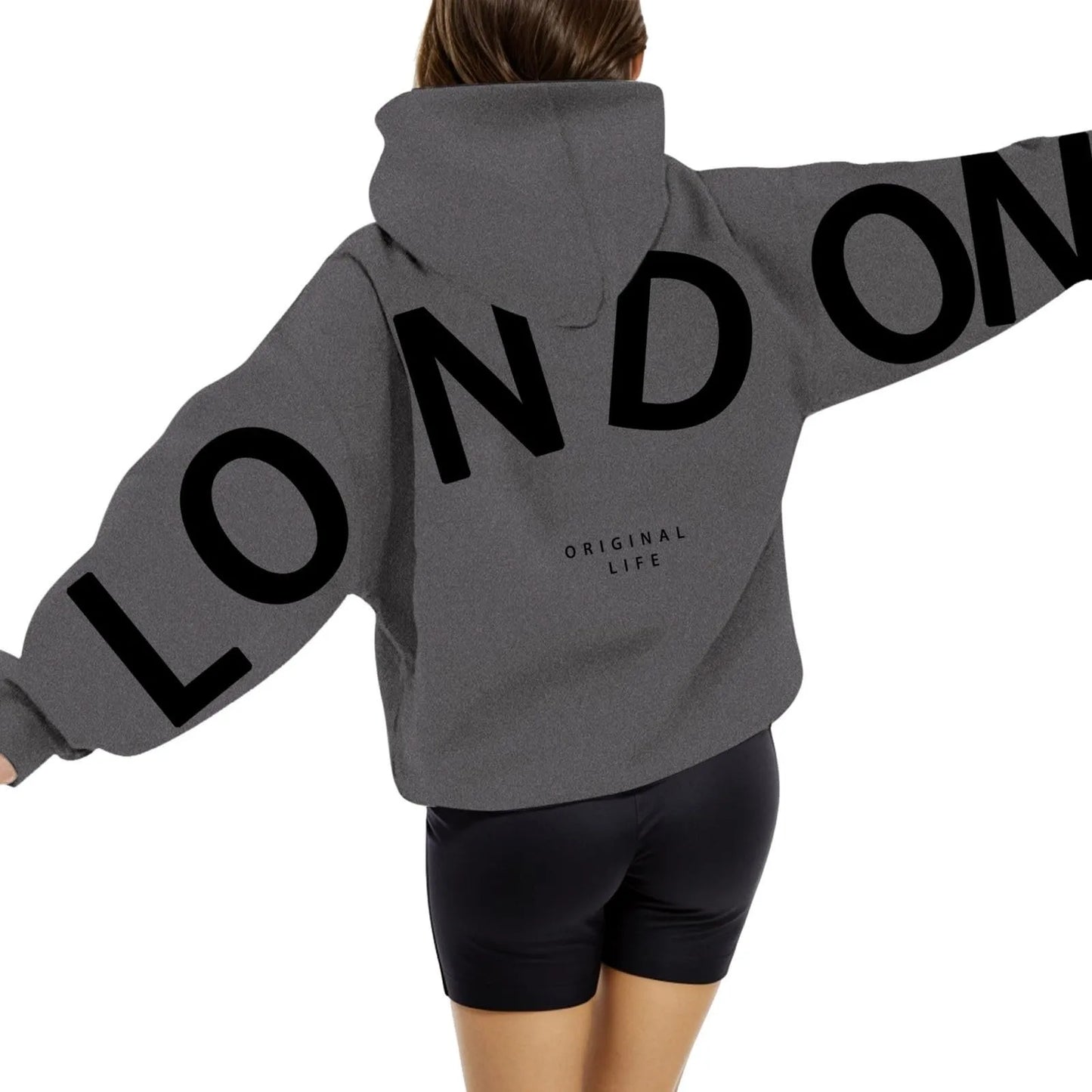 Women outfit sweatsuit letter long sleeved casual hoodie