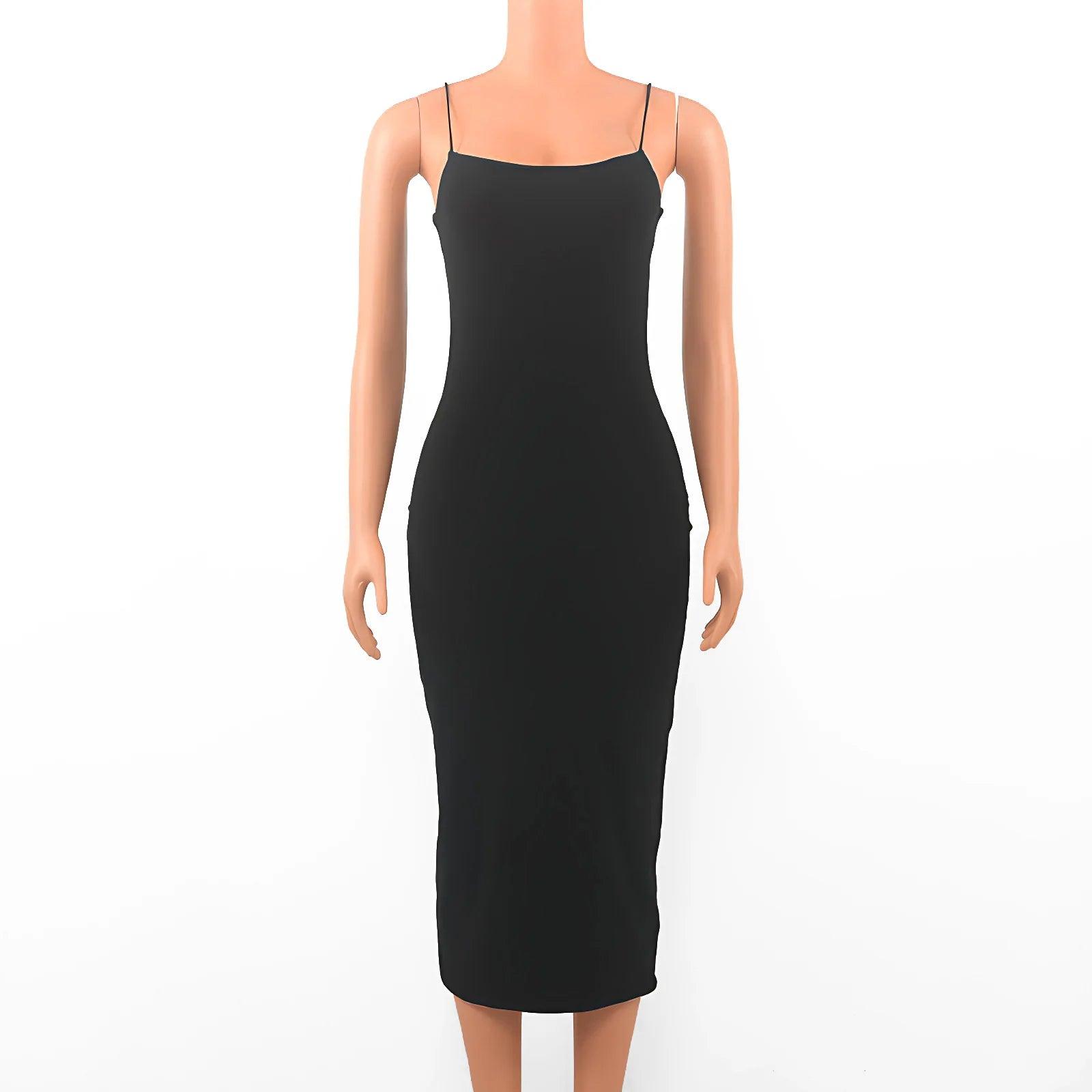 Flirty sleeveless backless spaghetti strap bodycon party dress - ARI