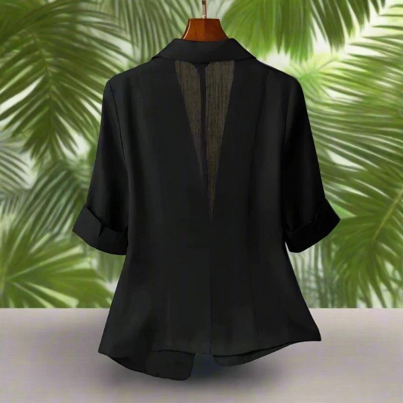 collar single button short sleeve women's jacket new fashion suit blazer short jackets coat - ARI