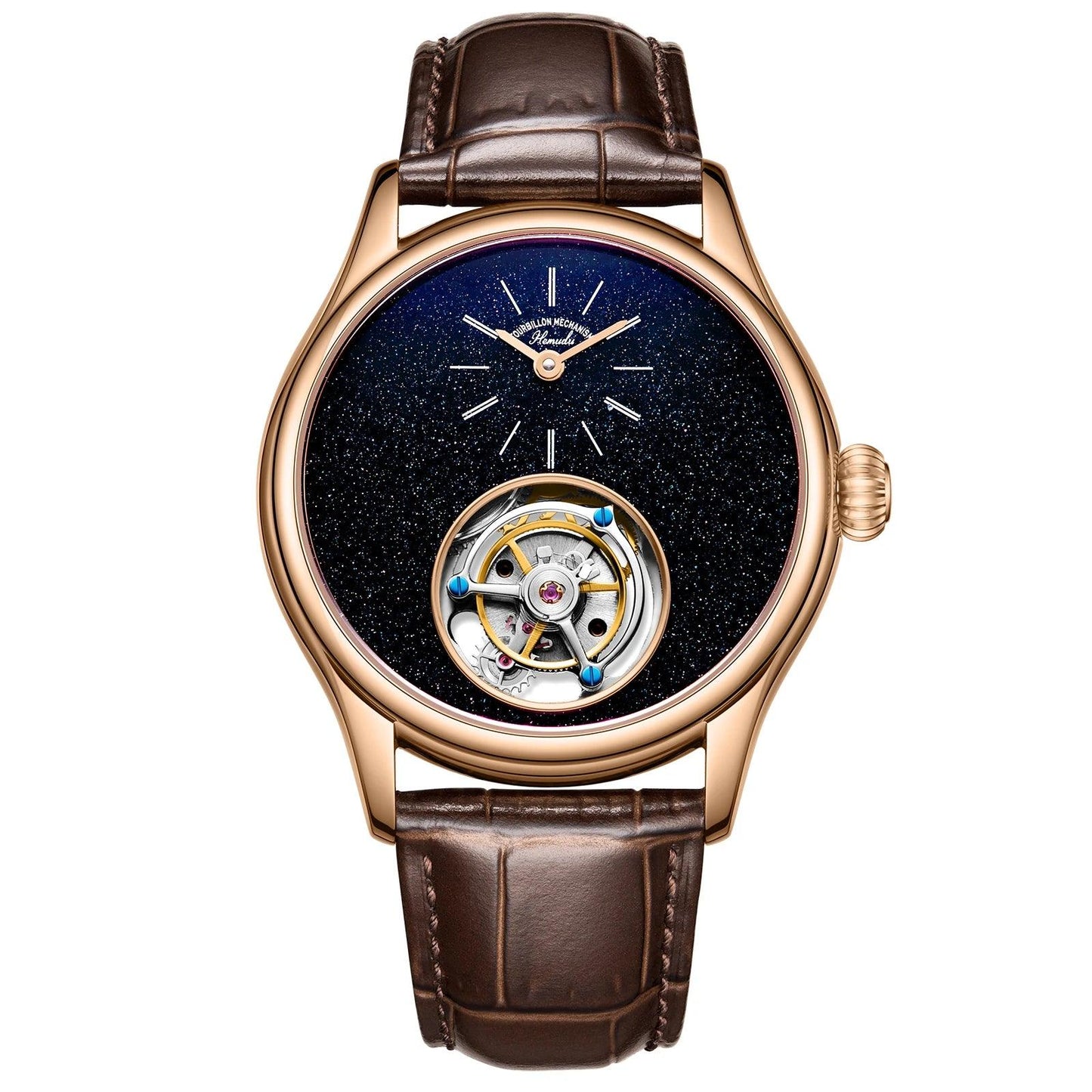 ARI ORBIS tourbillon movement watch mechanical business watches starry sky sapphire mirror skeleton - ARI