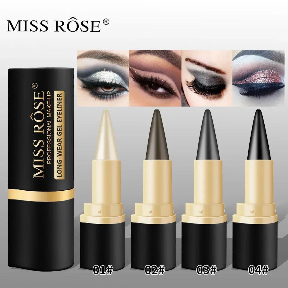 Miss Rose black Kajal long-lasting waterproof gel eye shadow eyeliner pencil - ARI