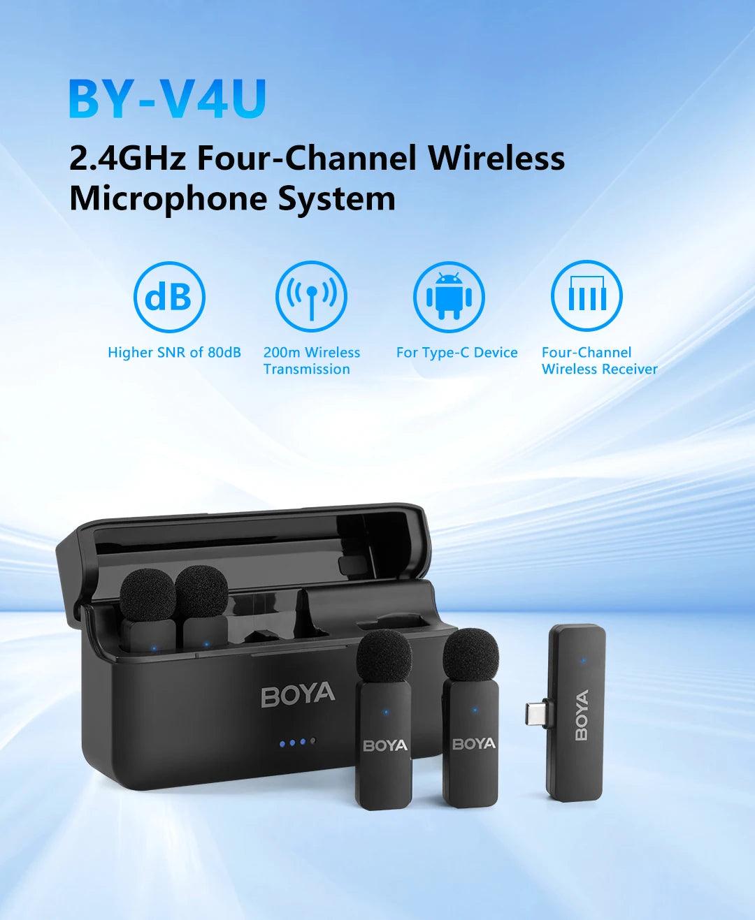 BOYA-V4U wireless microphone for phone & pc video recording live streaming - ARI