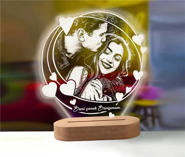 Custom led your photo light romantic 3d night lamp with text for special occasions