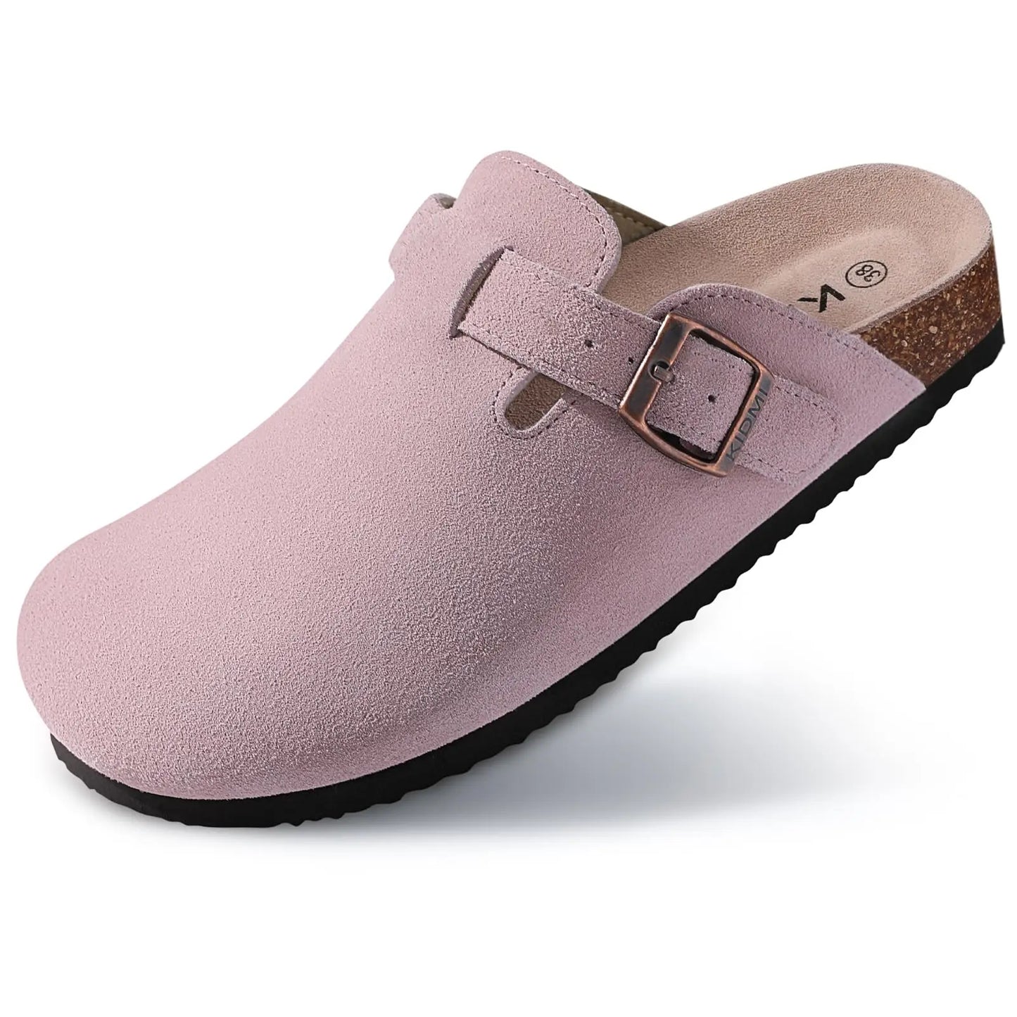 Kidmi soft leather adjustable buckle slipper