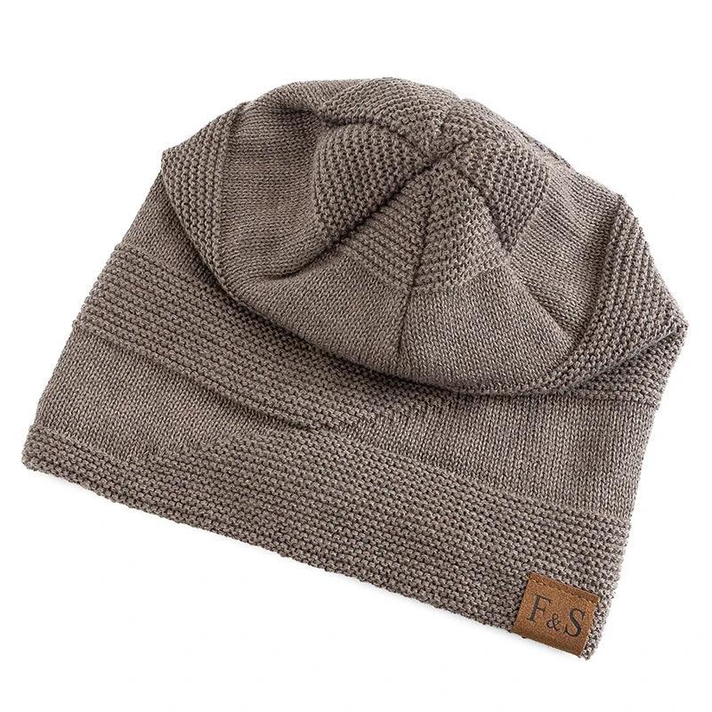 New Unisex Slouchy Hats Fur Lined Warm Beanie Cap Casual - ARI