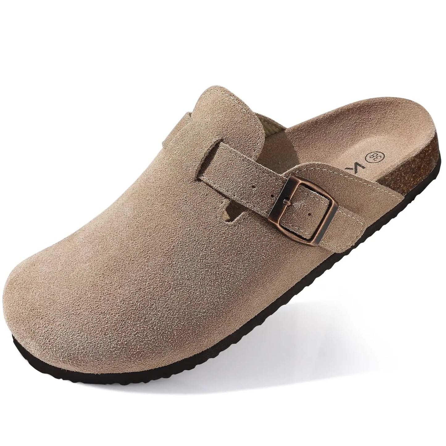 Kidmi soft leather adjustable buckle slipper