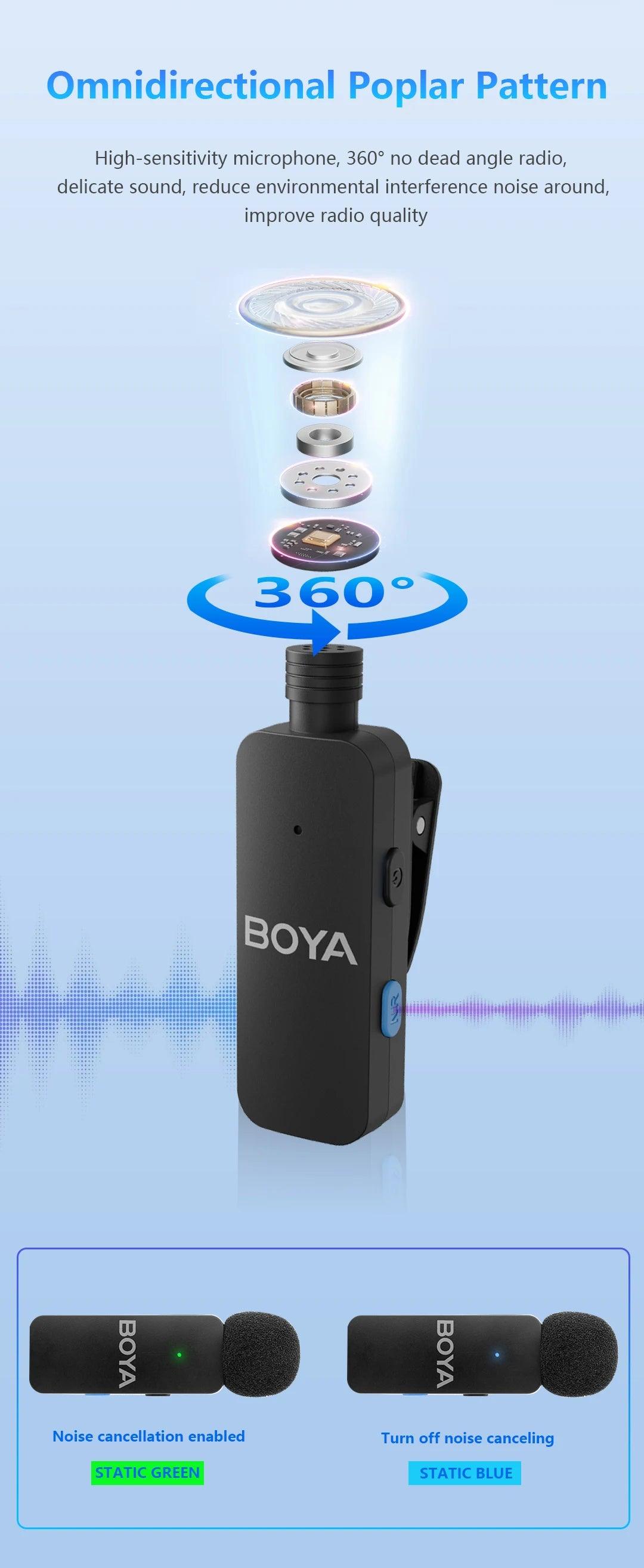 BOYA-V4U wireless microphone for phone & pc video recording live streaming - ARI
