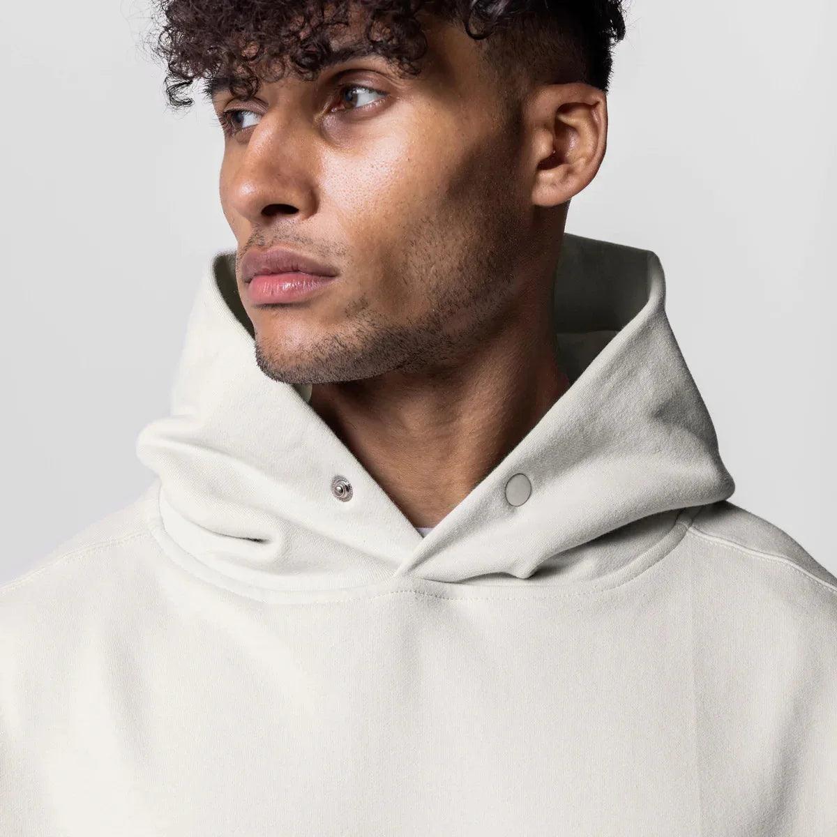 heavyweight cotton hoodie loose fitting amazing street style - ARI