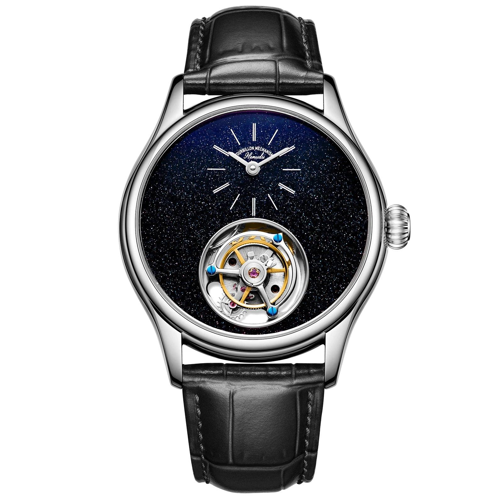 ARI ORBIS tourbillon movement watch mechanical business watches starry sky sapphire mirror skeleton - ARI