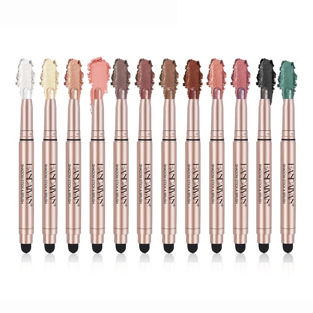 12pcs eyeshadow stick shimmer matte eyeliner highlighter - ARI