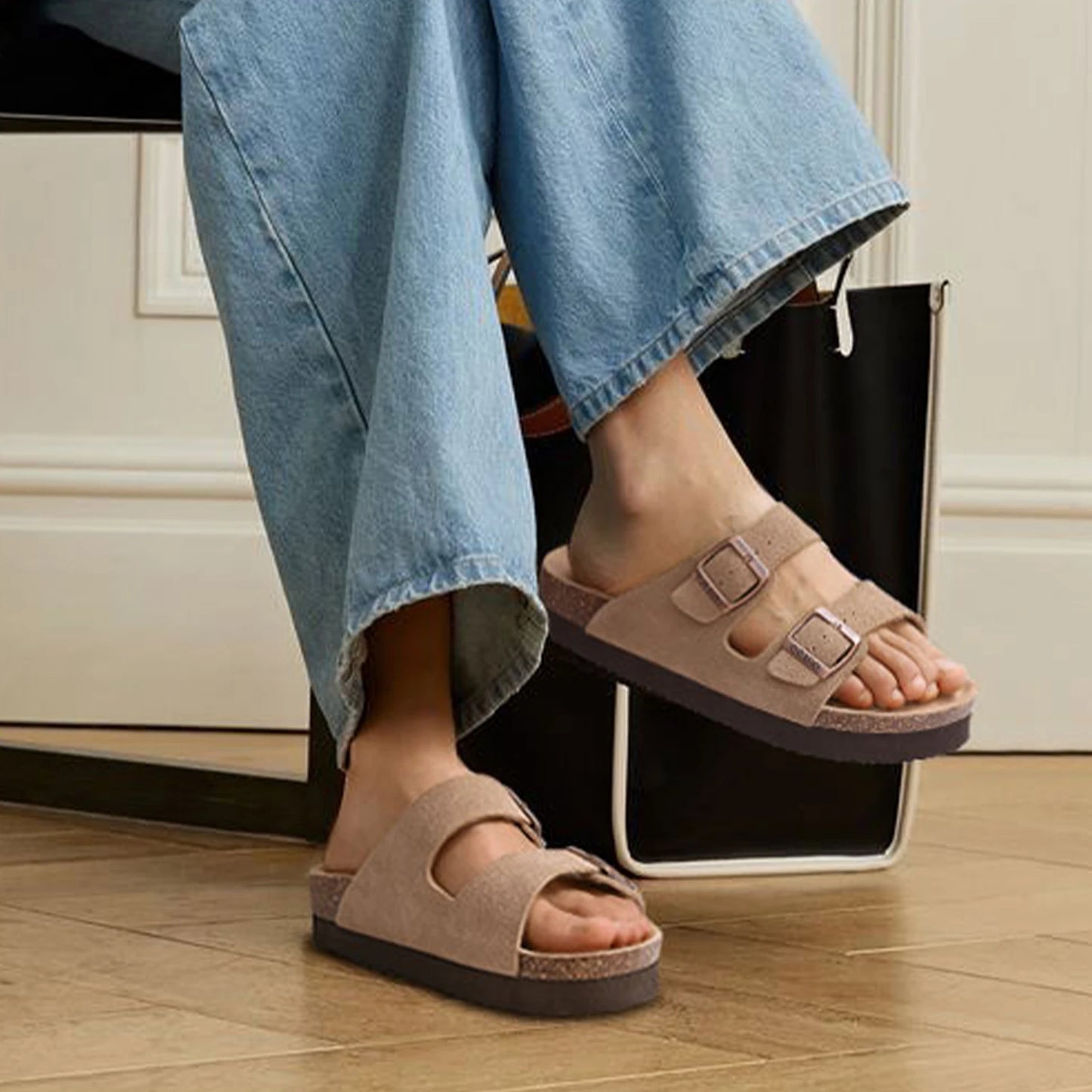 Orado kidmi sandals double buckle outdoor beach soft slipper