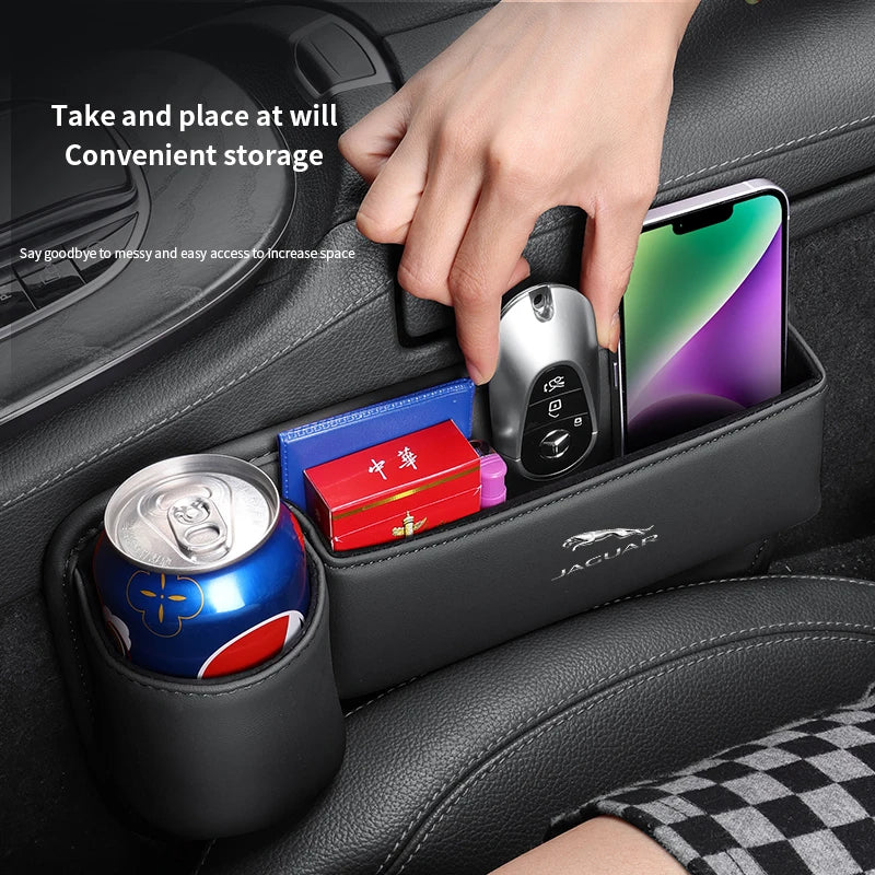 Leather car seat gap multifunction storage box cup holder
