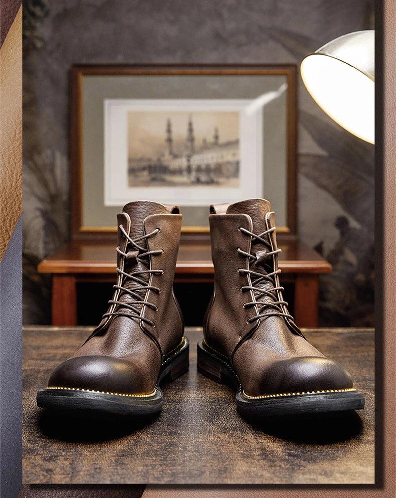 Handmade, high-quality, soft cow leather boots in British style. - ARI