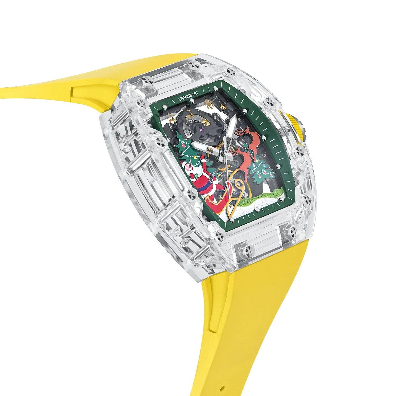 Greek mythology Cronus piece of watch in Cronus Art fluoro rubber strap skeleton christmas dial - ARI