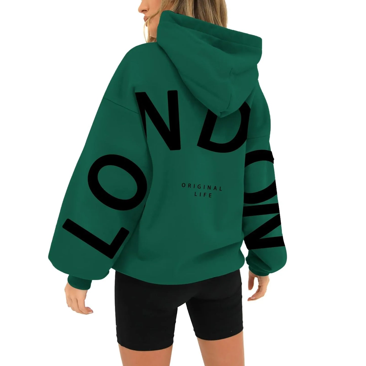 Women outfit sweatsuit letter long sleeved casual hoodie