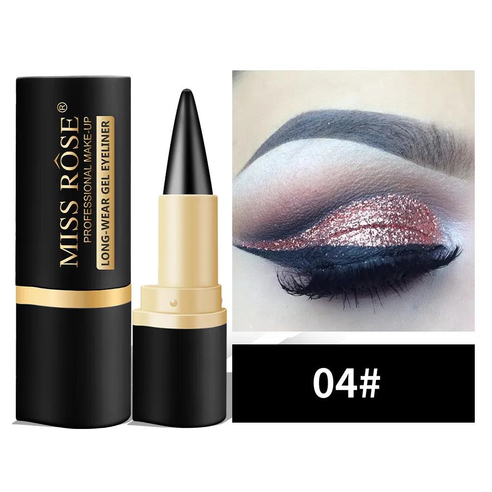 Miss Rose black Kajal long-lasting waterproof gel eye shadow eyeliner pencil - ARI