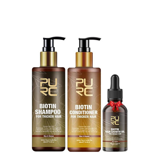 PURC,Biotin fast hair growth oil shampoo conditioner set anti hair loss - ARI
