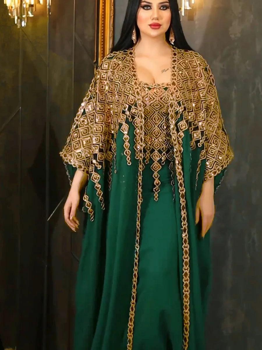 Muslim girls two-piece dress traditional festival dress - ARI