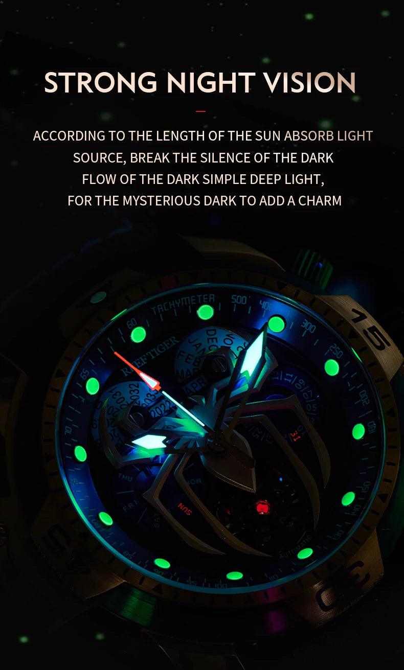 REEF TIGER design sport automatic watch spider dial - ARI