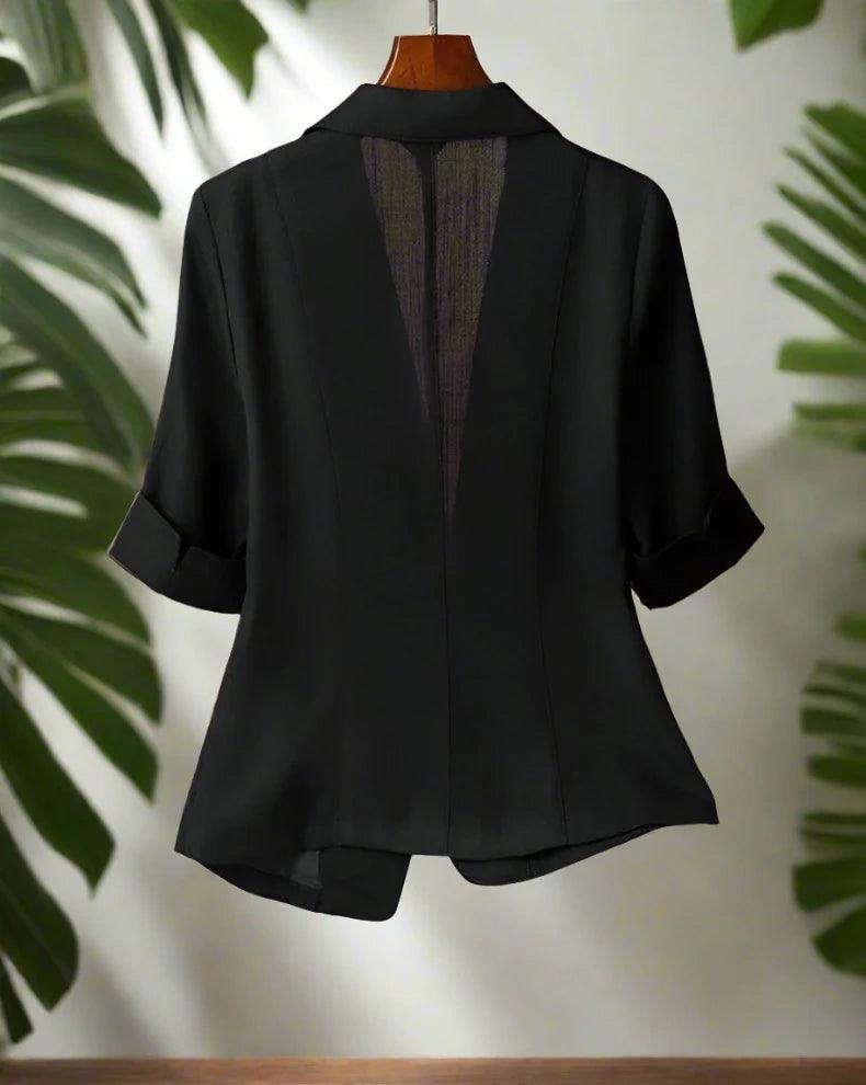 collar single button short sleeve women's jacket new fashion suit blazer short jackets coat - ARI