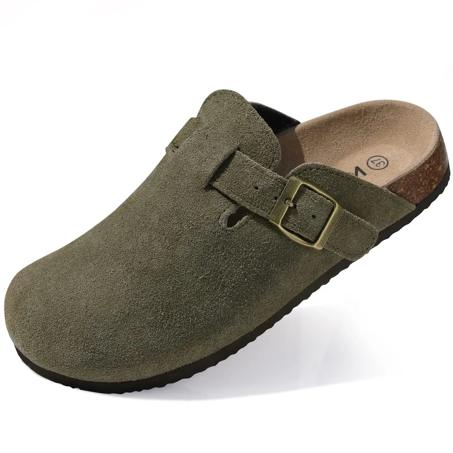 Kidmi soft leather adjustable buckle slipper