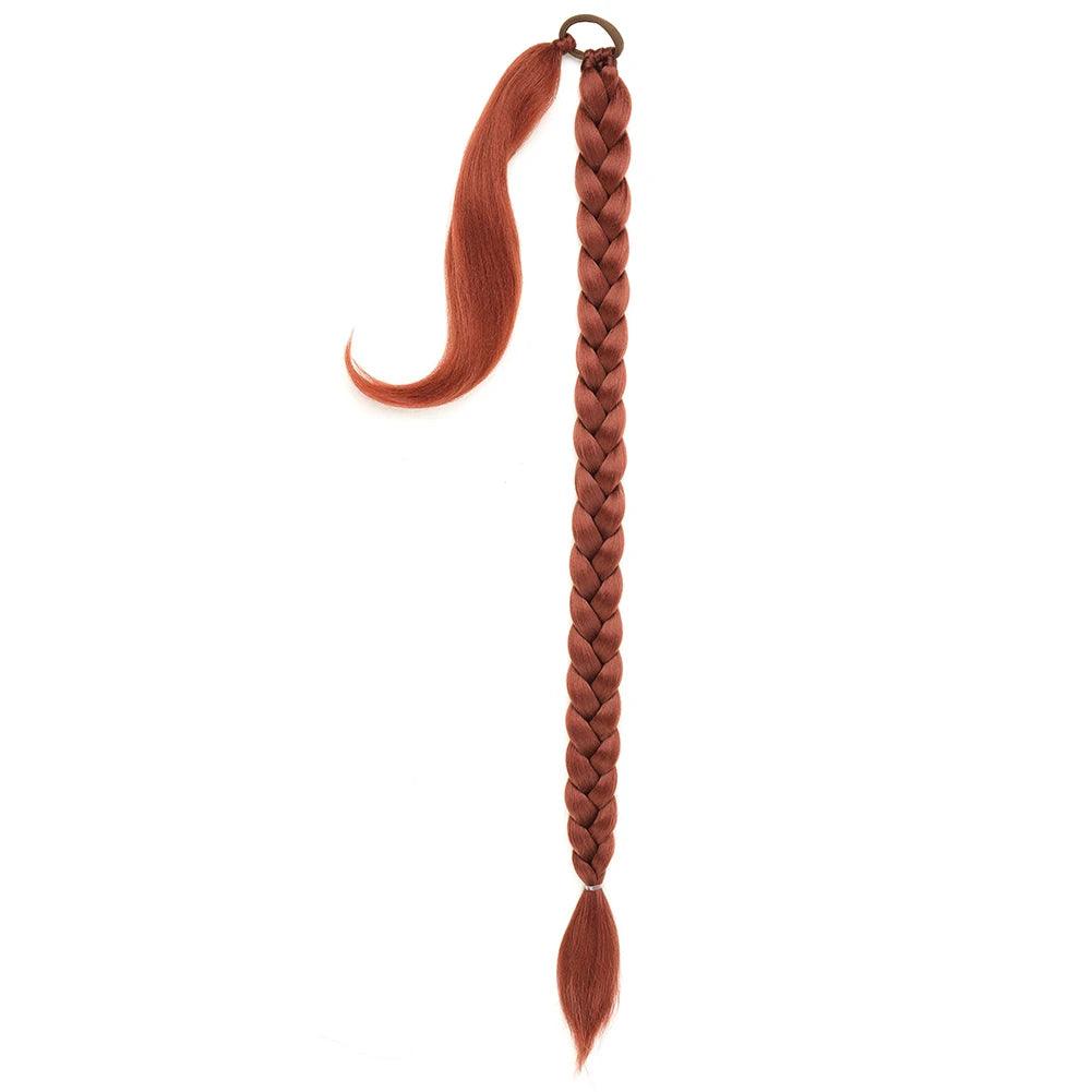 Long Braided Ponytail Extension with Elastic Tie Long Straight - ARI