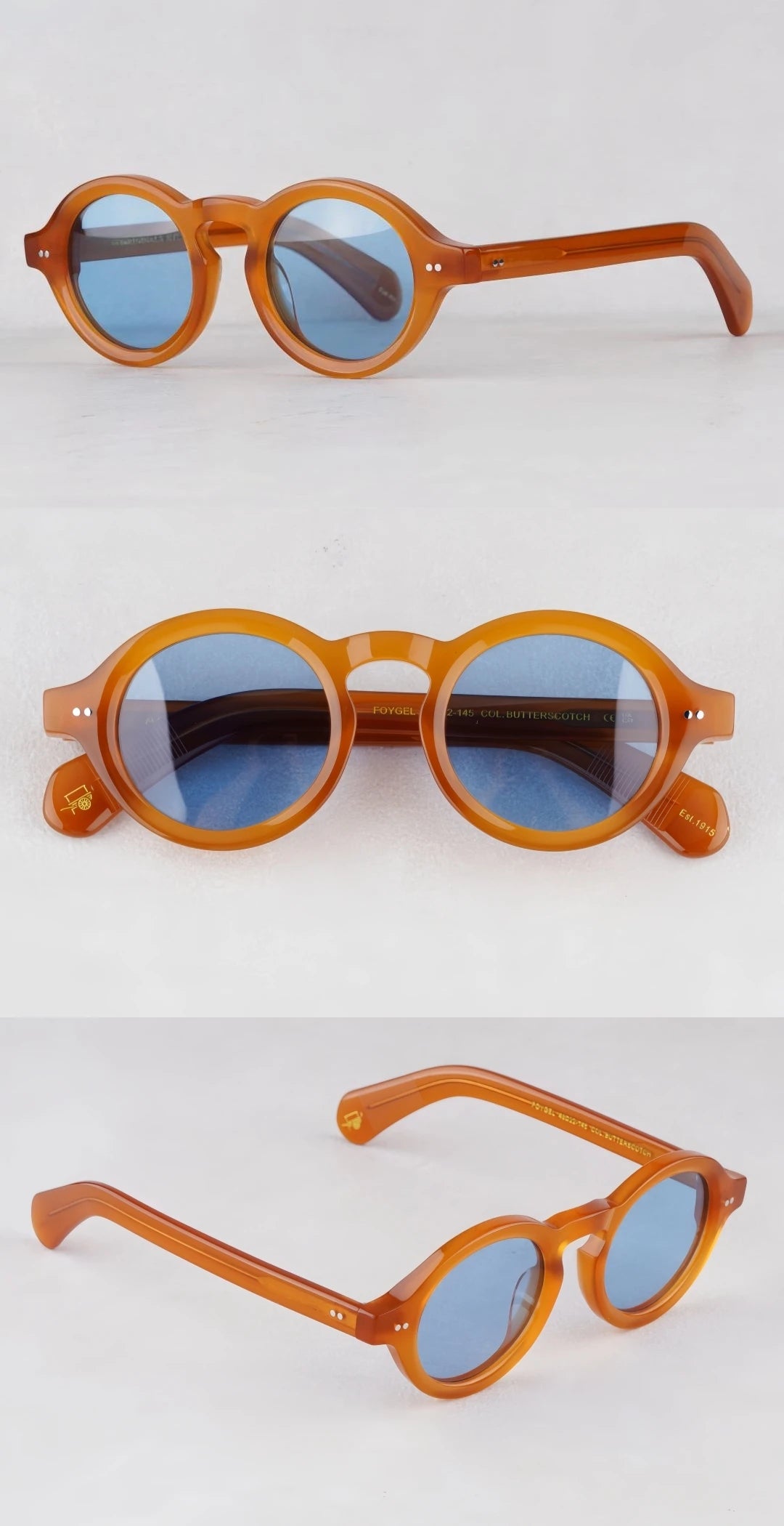 Mascot 1918 Solid thick  Round Style sunglasses