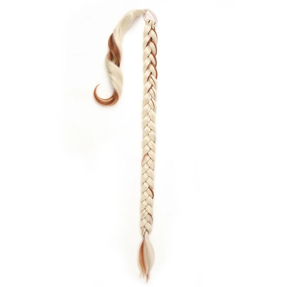 Long Braided Ponytail Extension with Elastic Tie Long Straight - ARI