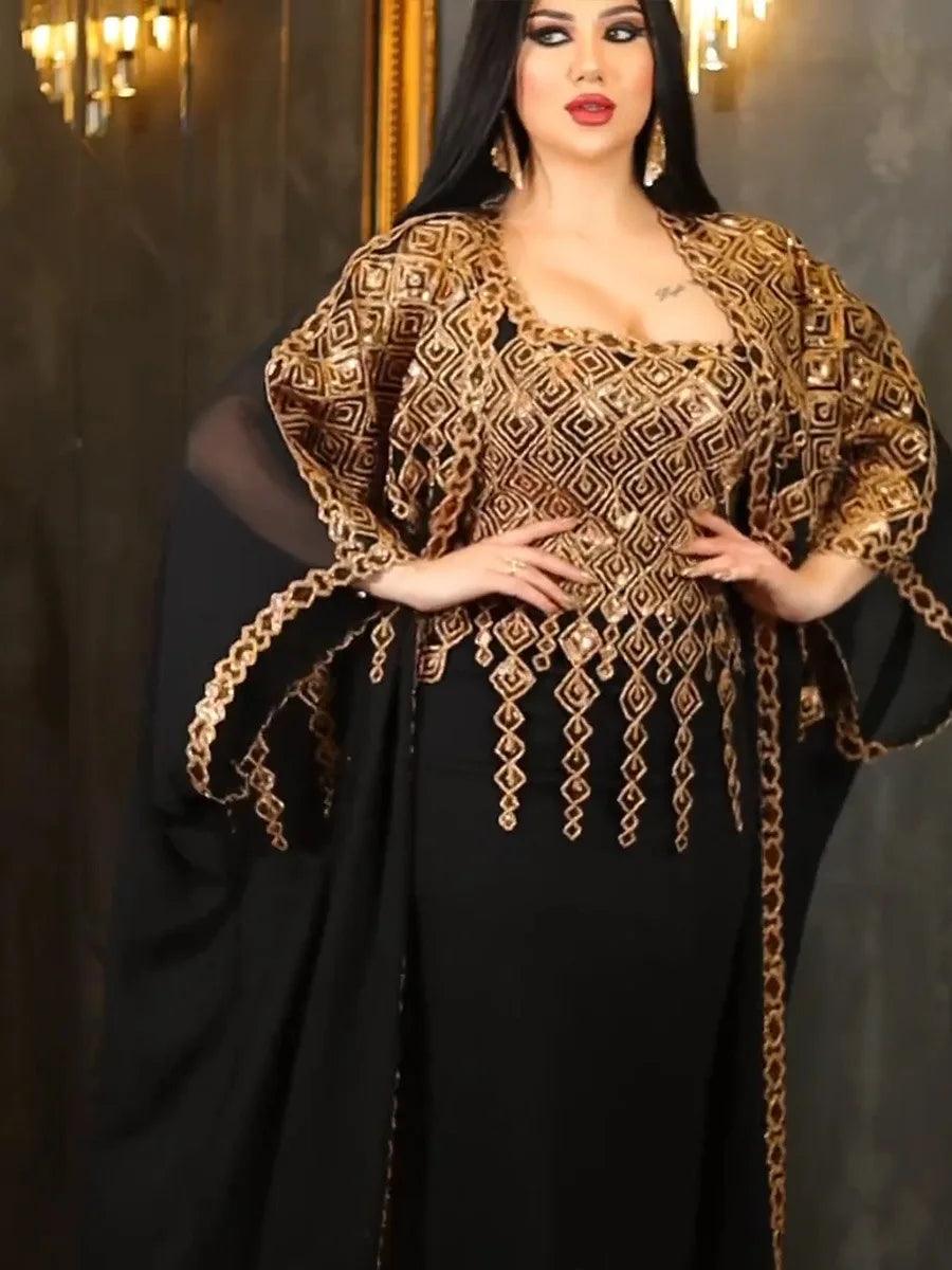 Muslim girls two-piece dress traditional festival dress - ARI