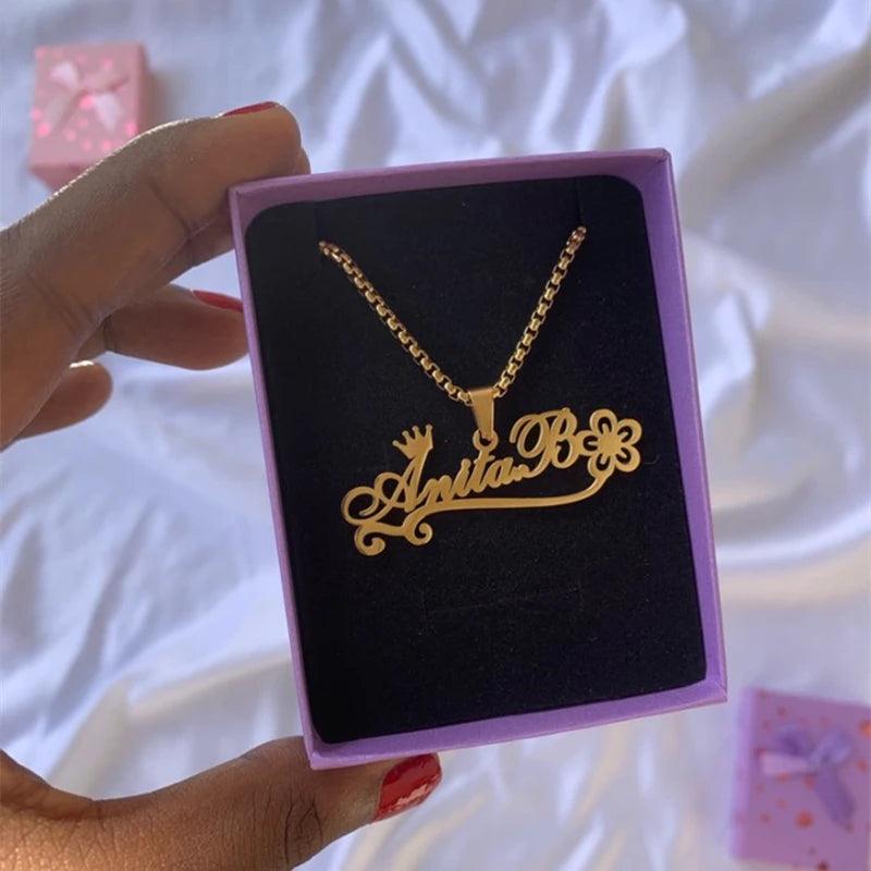thick bead chain custom name necklace personalized for women men party gifts - ARI
