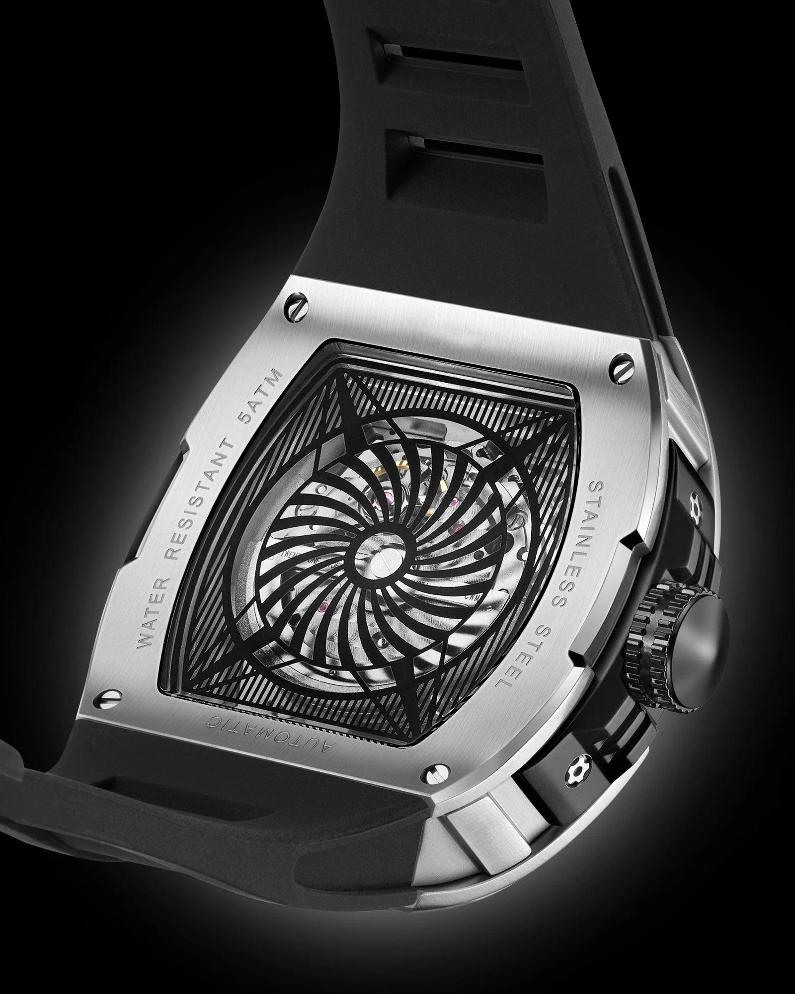 ARI AURUM automatic mechanical luxury stainless steel skeleton watch - ARI