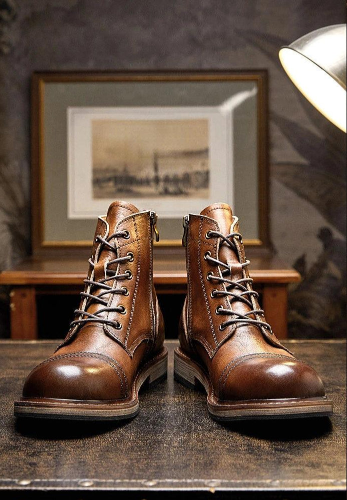 Mens Genuine Leather Boots Handmade Quality Comfortable - ARI