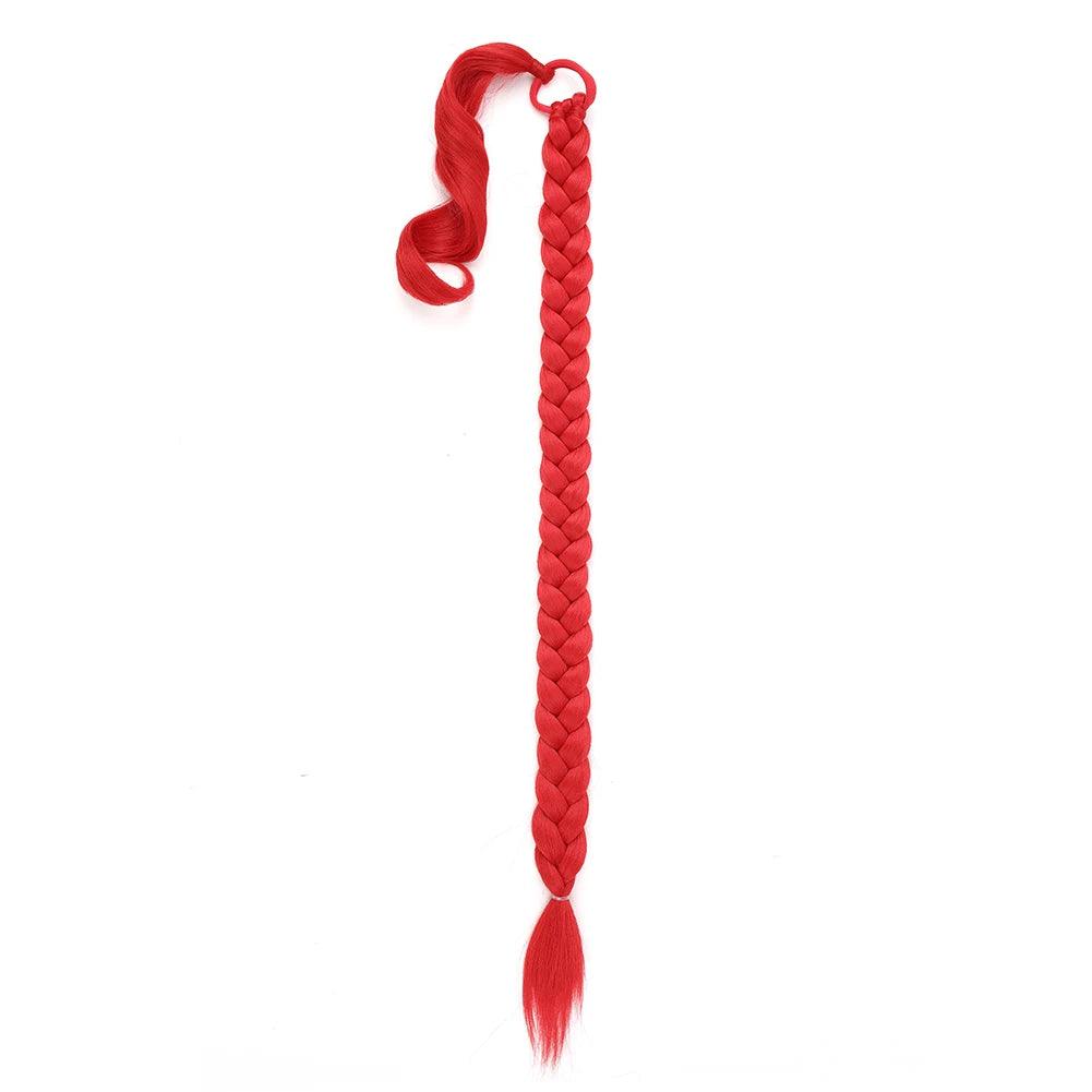 Long Braided Ponytail Extension with Elastic Tie Long Straight - ARI