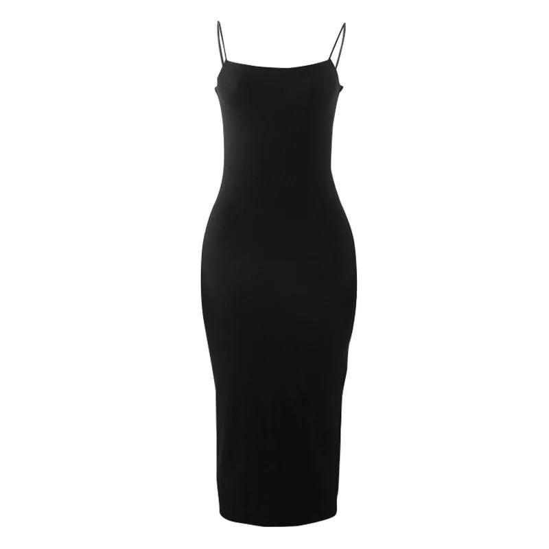 Flirty sleeveless backless spaghetti strap bodycon party dress - ARI