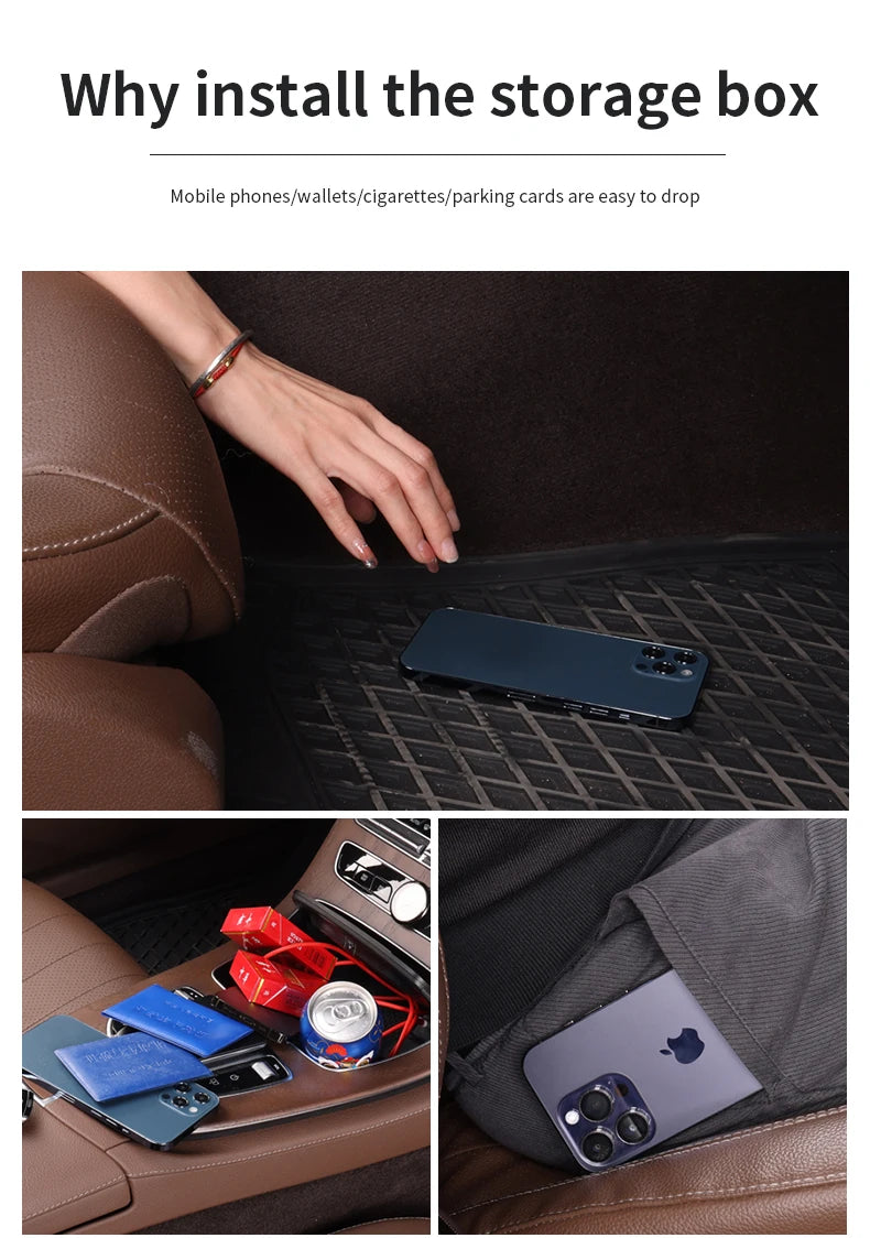 Leather car seat gap multifunction storage box cup holder