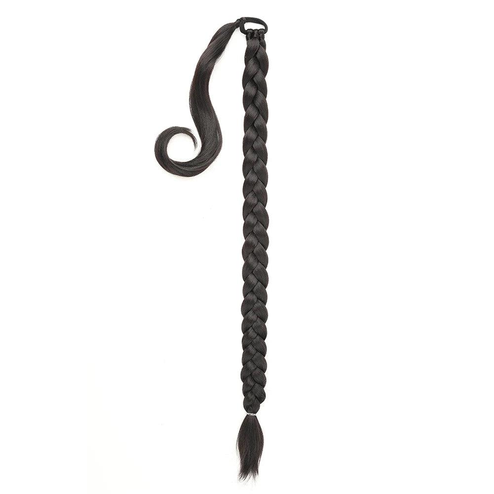 Long Braided Ponytail Extension with Elastic Tie Long Straight - ARI